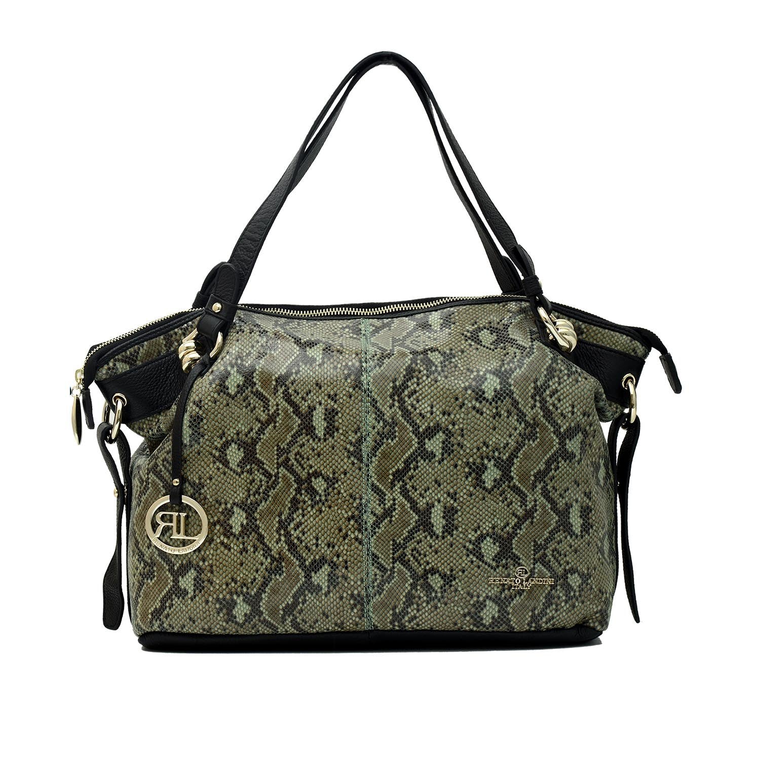 RENATO LANDINI Lady's Bag Green/ Python