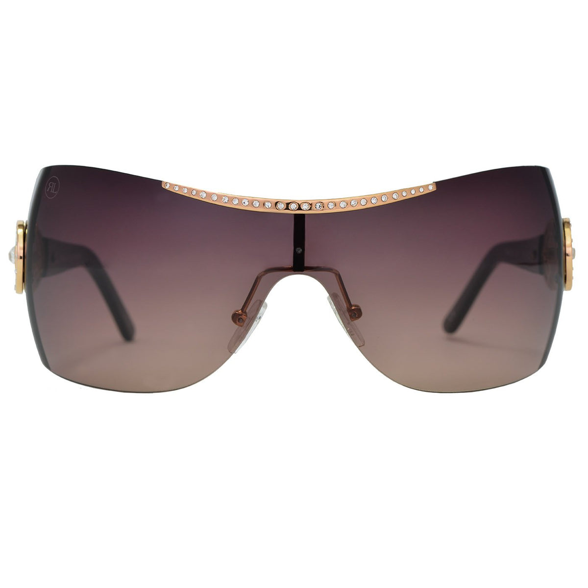 BVLGARI Vintage Jewel Sunglasses Rare Oval Square Gold White