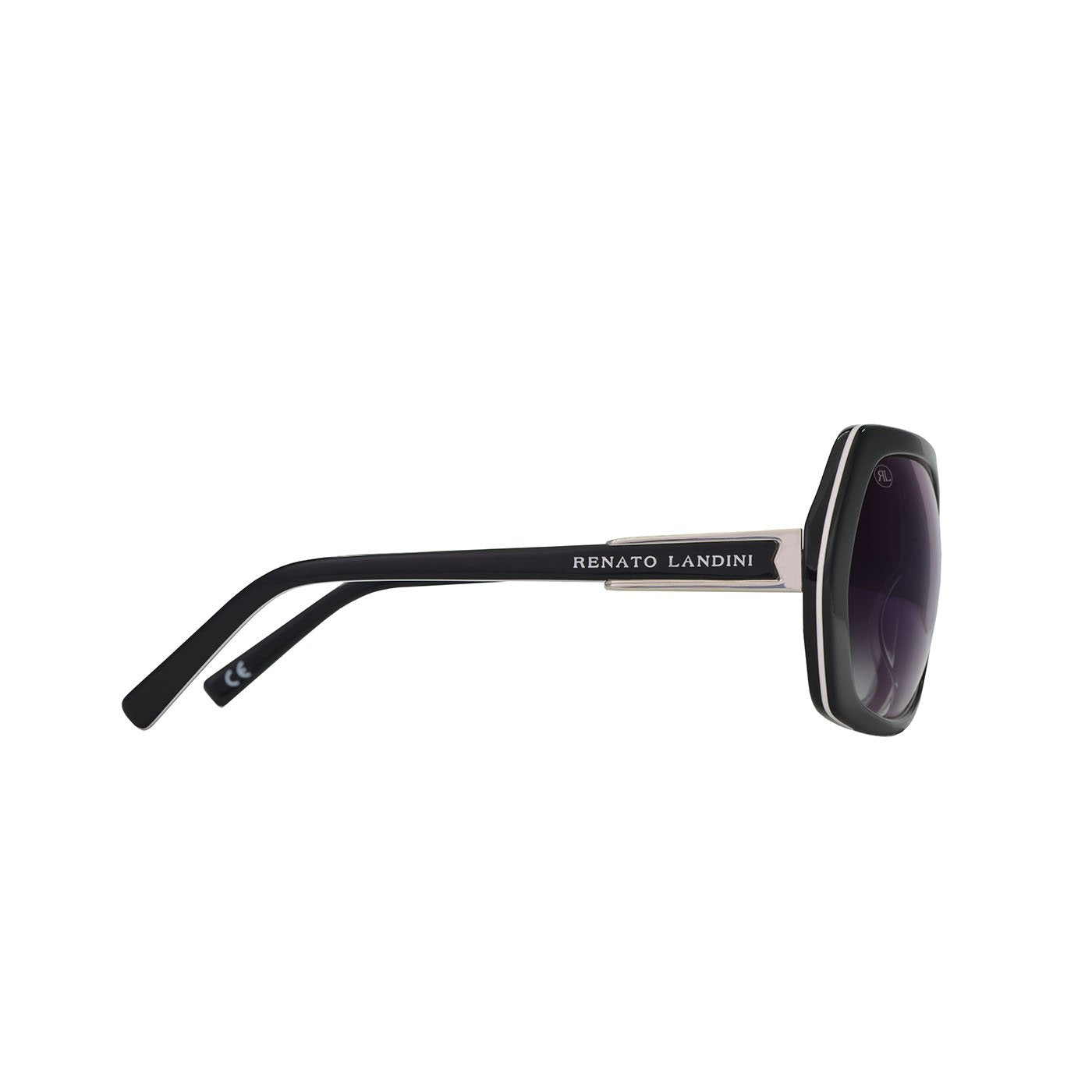 RENATO LANDINI Women's Sunglasses Black & Chrome/ Angel Eye