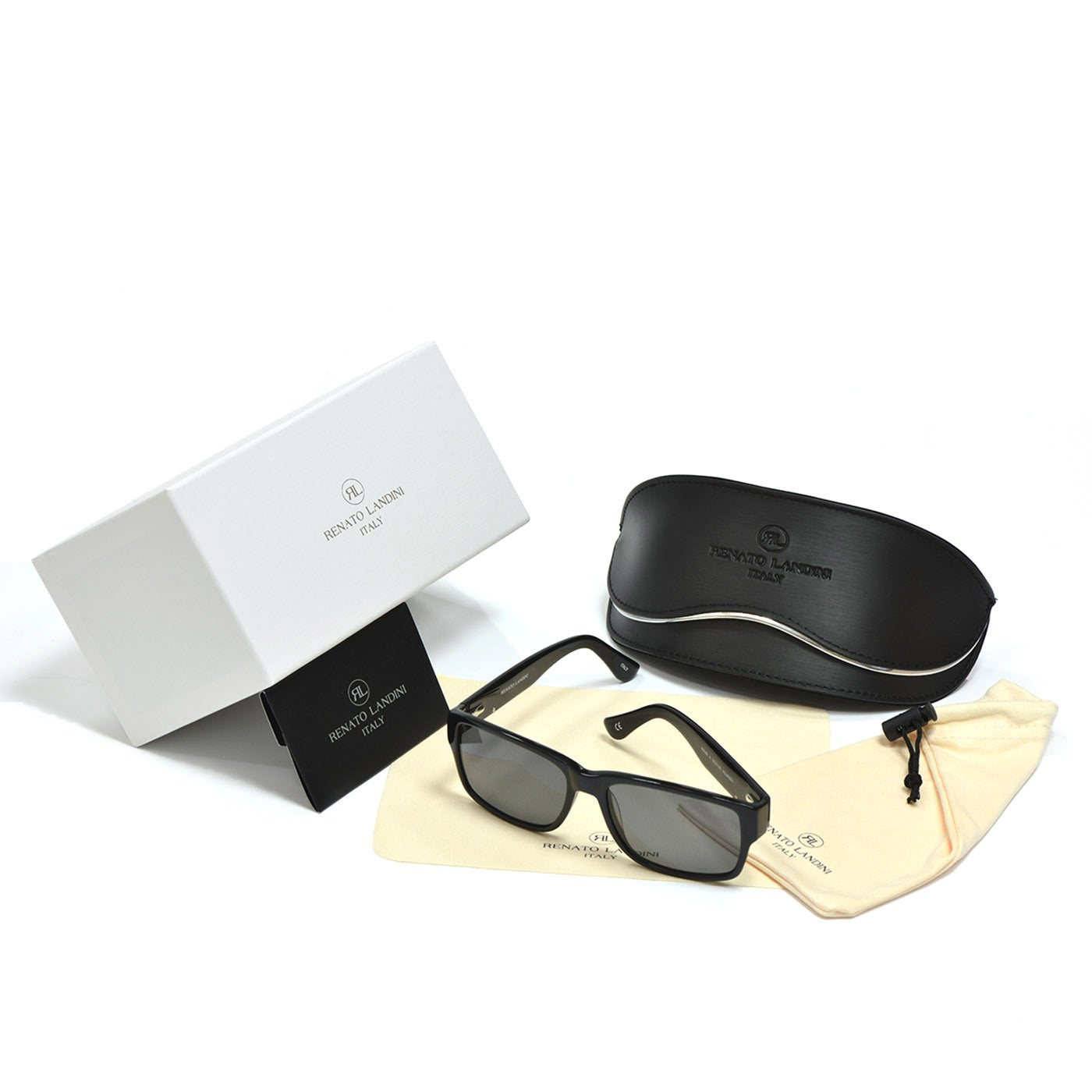 RENATO LANDINI Men's Sunglasses Black/ Ultra Vision