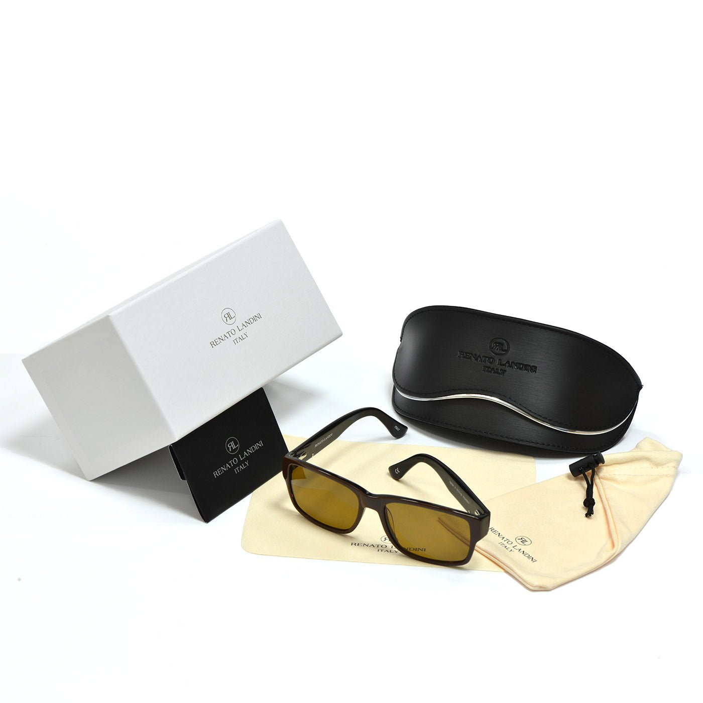 RENATO LANDINI Men's Sunglasses Brown/ Ultra Vision