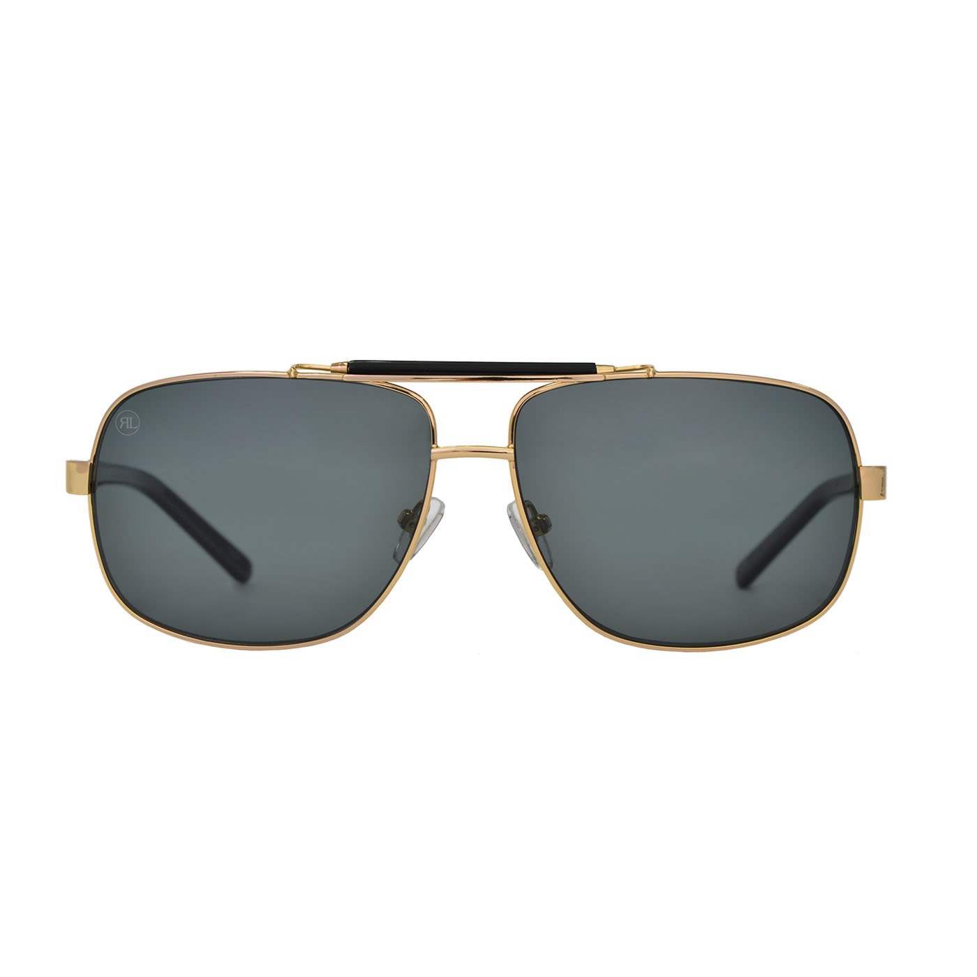 RENATO LANDINI Men's Sunglasses Black with Gold/ Sun Shield