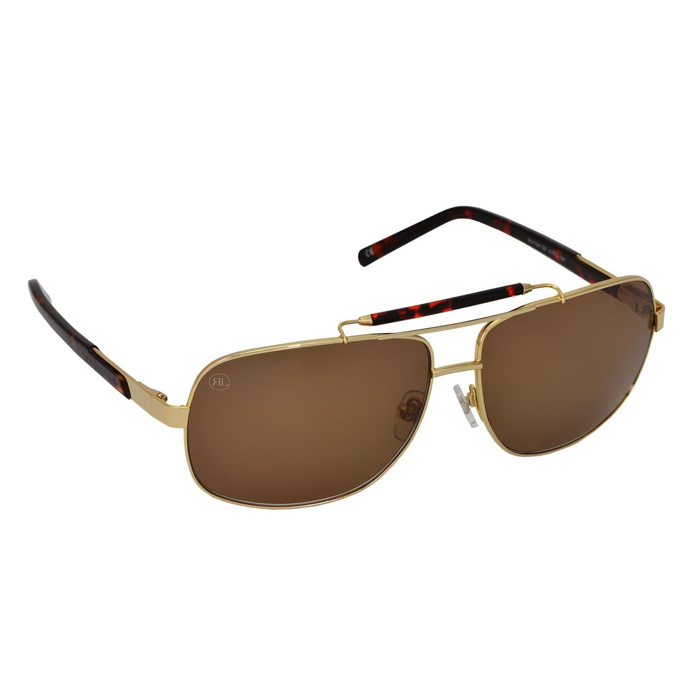 RENATO LANDINI Men's Sunglasses Havana with Gold/ Sun Shield