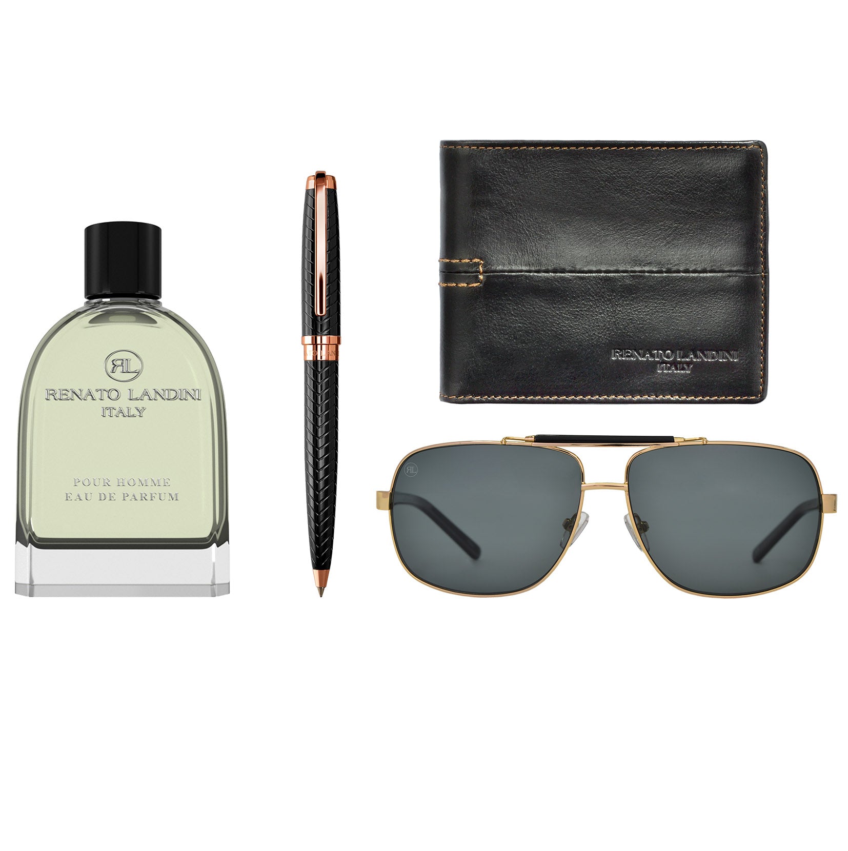 RENATO LANDINI Pen + Wallet + Sunglasses + Perfume/ Men