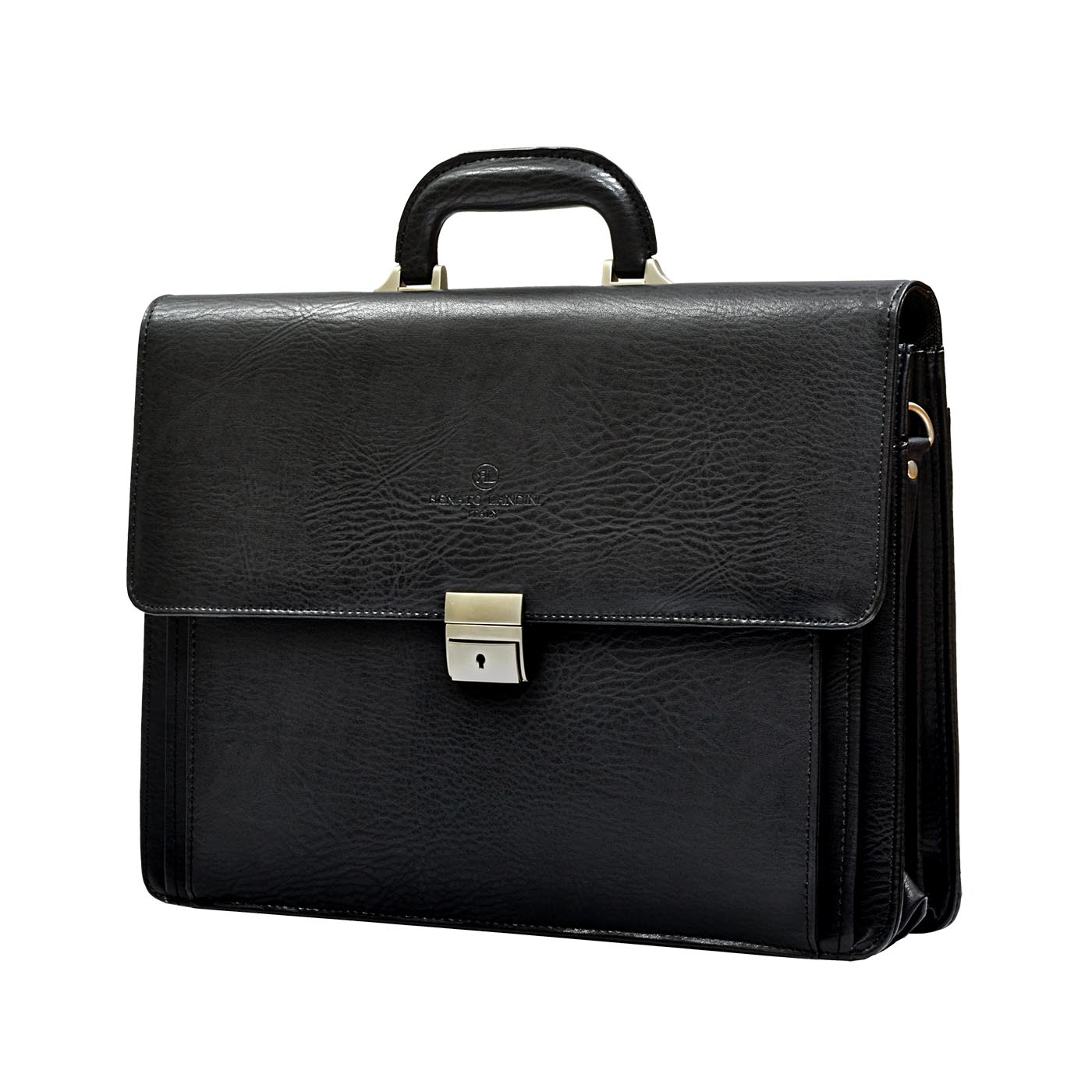 RENATO LANDINI Gift Set: Black Leather Bag + A5 Leather Folder