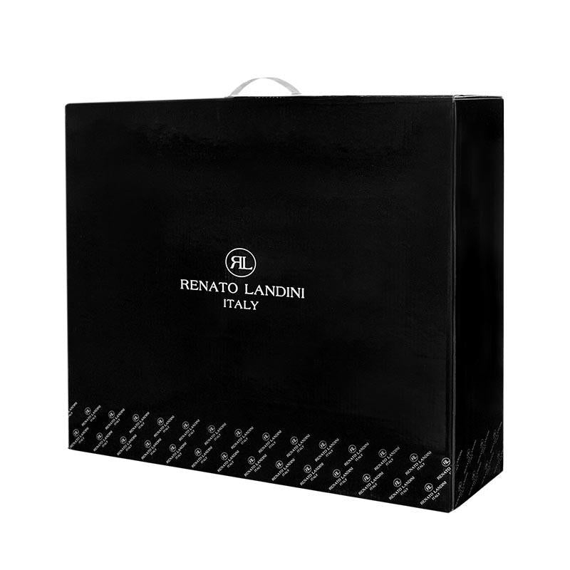 RENATO LANDINI Gift Set: Black Leather Bag + A5 Leather Folder