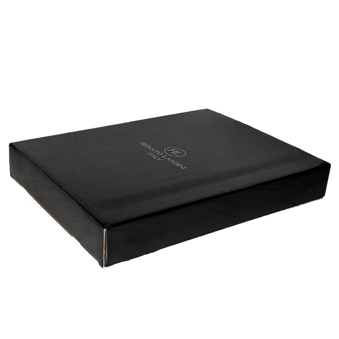 RENATO LANDINI Gift Set: Black Leather A4 Folder + Pen