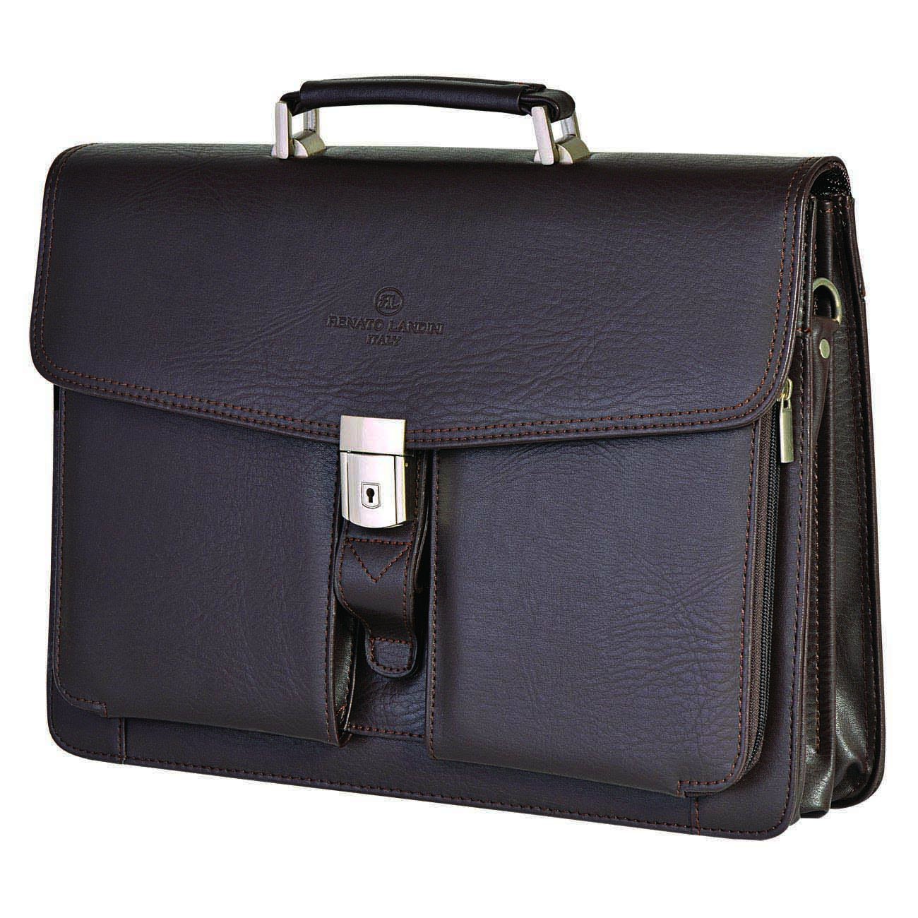 RENATO LANDINI Gift Set: Brown Leather Bag + Pen + Men's Wallet + Cufflink + Key Holder