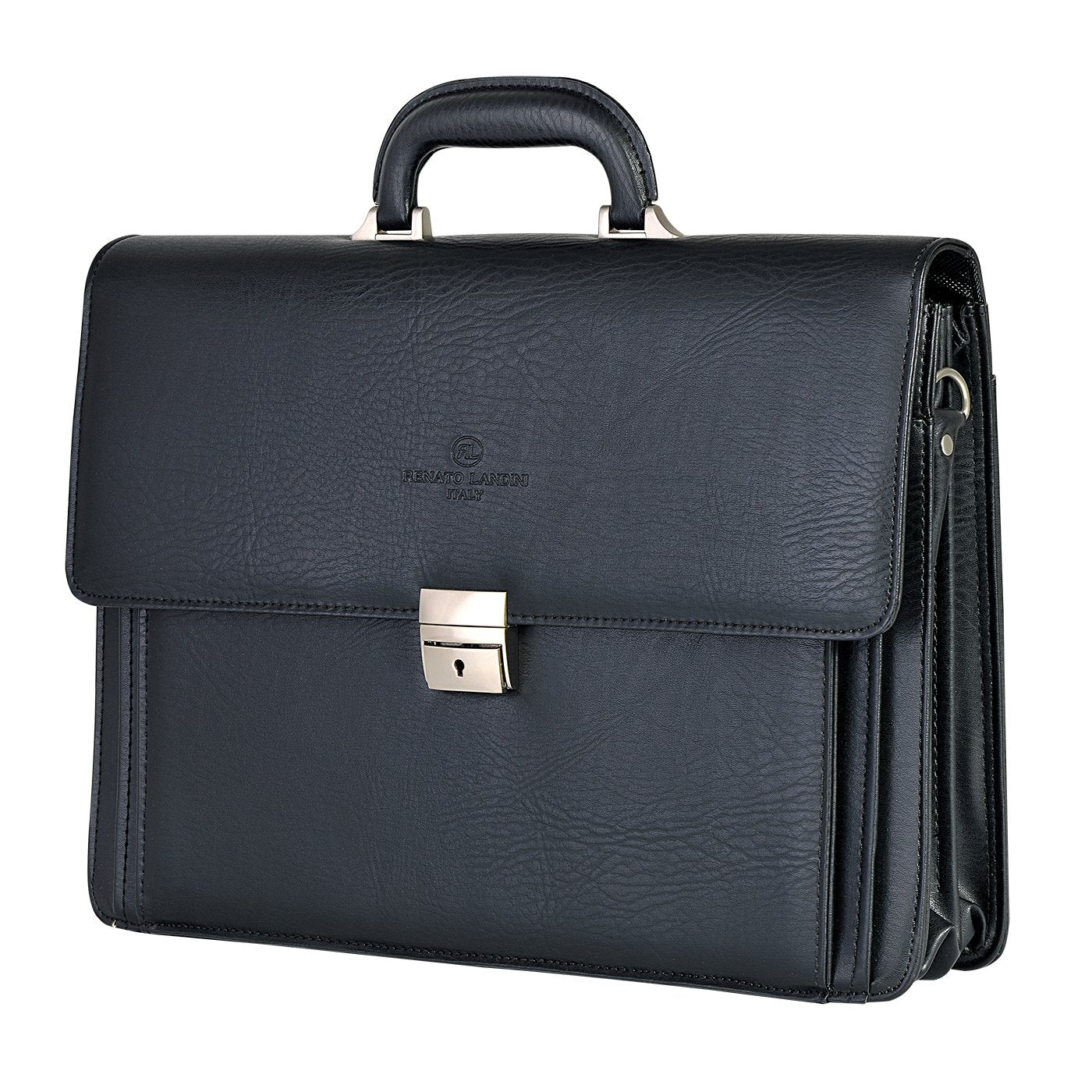 RENATO LANDINI Gift Set: Black Leather Bag + Pen + Men's Wallet + Key Holder