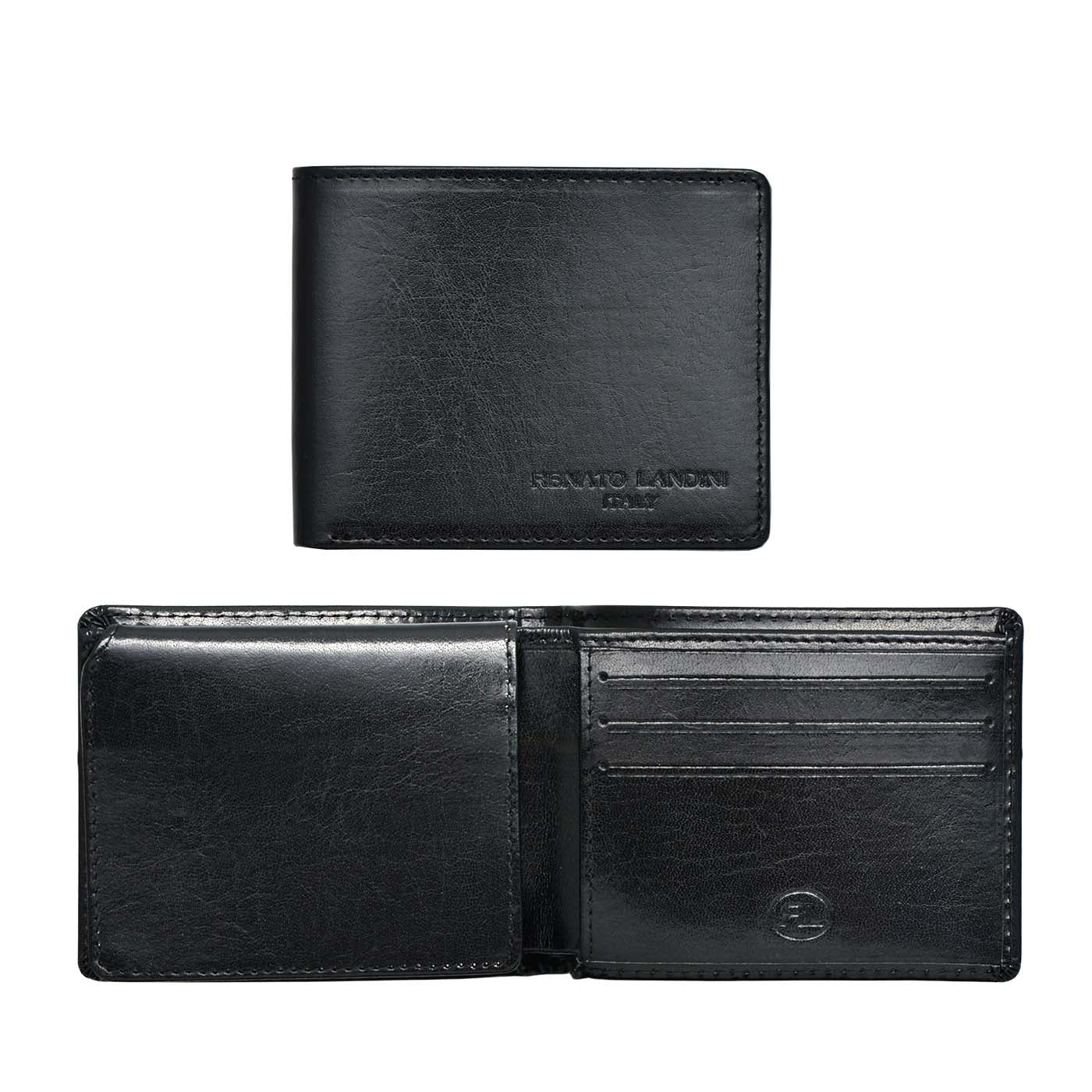 RENATO LANDINI Gift Set: Black Leather Bag + Pen + Men's Wallet + Key Holder