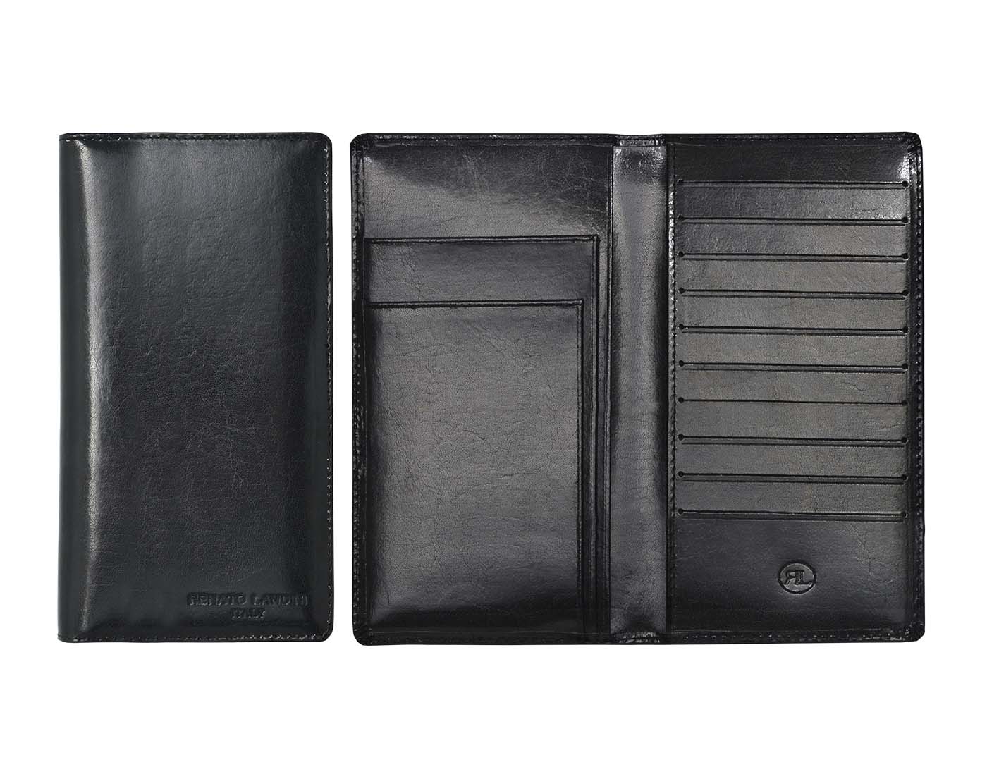RENATO LANDINI Gift Set: Black Leather Bag + Pen + Men's Wallet + Travel Wallet + Key Holder